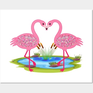 Flamingos Posters and Art